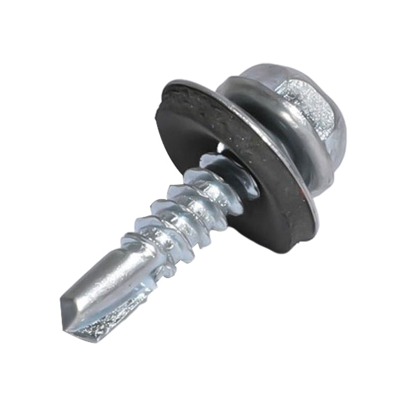 Hex fullonibus caput sui exercendis cochleae cum EPDM fullonibus caput zinci pictum patella
